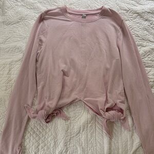 Athleta Pink Long Sleeve Tie-side Top